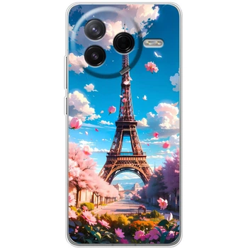 Силиконовый Чехол с Картинкой для Xiaomi Poco F7 Pro Принт (Париж, Эйфелева Башня) (66155-ysm035)