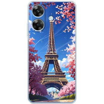 Силиконовый Чехол с Картинкой для Realme Note 60X Принт (Париж, Эйфелева Башня) (66123-ysm036)