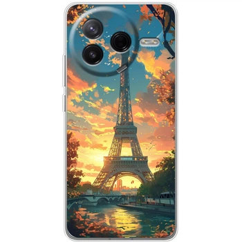 Силиконовый Чехол с Картинкой для Xiaomi Poco F7 Pro Принт (Париж, Эйфелева Башня) (66155-ysm037)