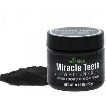 Отбеливатель зубов Miracle Teeth Whitener кокосовый уголь бентонитовая глина 20 г