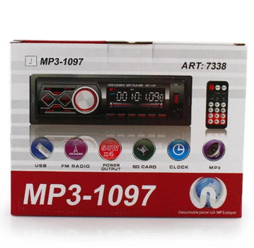 Автомагнитола MP3 1097 BT съемная панель ISO cable розмір - HDSYR_793