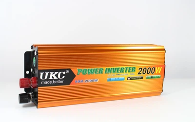 Автомобильный инвертор UKC SSK-2000W 24 В → 220 В, 1800 Вт номинальная, 2000 Вт пиковая, аппроксимированная синусоида