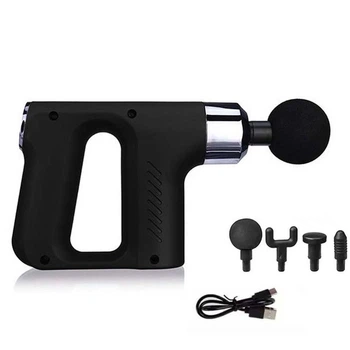 Массажный пистолет Fascial Gun KH-740 черный 6 скоростей 0.58 кг