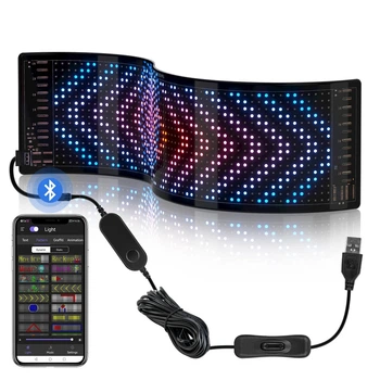 Гибкий светодиодный экран LED Matrix Panel RGB 120 × 595 мм WiFi управление через приложение