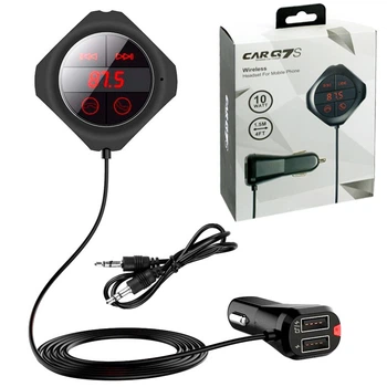FM модулятор трансмиттер Car Q7S с выносным дисплеем bluetooth v2.1 и 2 USB порта для зарядки