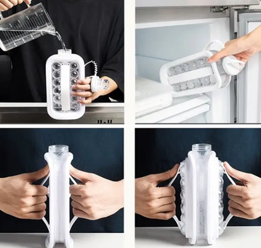 Силиконовая форма для льда Ice Cube Tray 17 шариков 28 x 11.5 x 8.5 см герметичная крышка