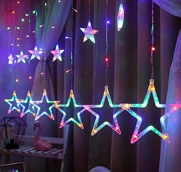 Гирлянда Xmas STAR CURTAIN 12M мультицветные 3M*80CM*50CM