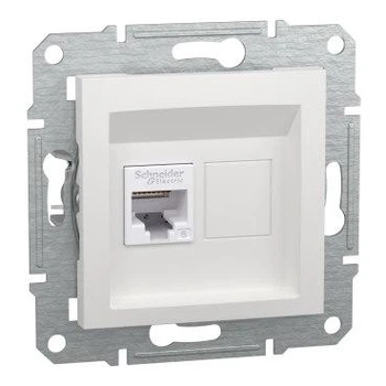 Розетка RJ45 UTP кат 5 компьютерная Asfora Schneider Electric белая без рамки