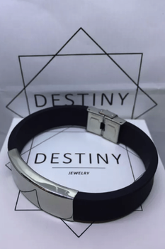 Браслет мужской Destiny Черный (резина+маталл) One Size