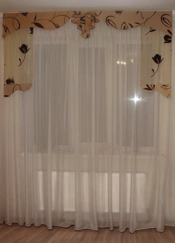 Жорсткий ламбрекен Firanka Каскад Flowers 2м пісочний (122_7ж)