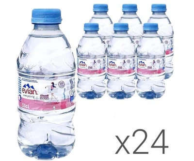 Упаковка негазированной минеральной воды Evian, 24 шт. х 0,33 л, ПЭТ