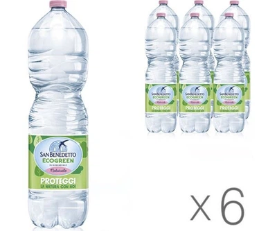 Упаковка негазированной минеральной воды San Benedetto EcoGreen, 6 шт. х 2 л, ПЭТ