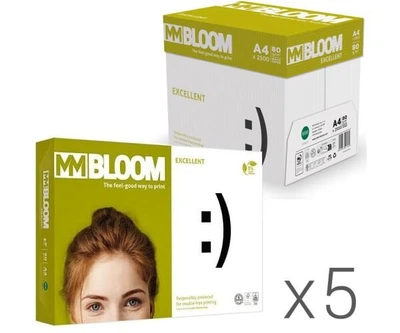 Бумага офисная MM BLOOM Excellent А4, класс А+, 80 г/м2 Упаковка 5 шт. х 500 листов