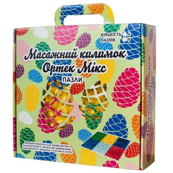 Массажный коврик "Пазлы Микс" Ortek 09224, 8 элементов