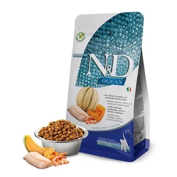 Сухой корм Farmina (Фармина) N&D Grain Free Kitten Cod, Shrimp, Pumpkin & Melon Беззерновой для котят - 1.5 кг