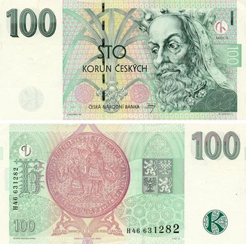 Банкнота Чехія 100 крон 1997 UNC Серія H (P18f)