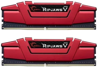 Память 8Gb x 2 (16Gb Kit) DDR4, 2666 MHz, G.Skill Ripjaws V, Red (F4-2666C19D-16GVR)