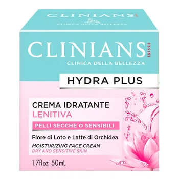 Увлажняющий крем для сухой и чувствительной кожи CLINIANS Hydra Plus Crema Idratante Lenitiva 50 мл