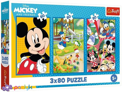 Zestaw Puzzle Trefl Ekipa Myszki Miki 3 x 80 elementów 34887 (5900511348873)