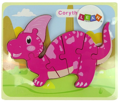 Puzzle drewniane Lean Toys Dinozaury Corythosaurus i Spinosaurus 6 elementów 10344 (5904665991831)
