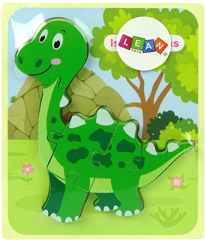 Puzzle drewniane Lean Toys Dinozaury Isanosaurus i Tyranosaurus 6 elementów 10345 (5904665991848)