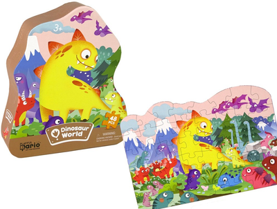Puzzle Lean Toys Dinozaur wulkan 48 elementów 14114 (5905679074497)