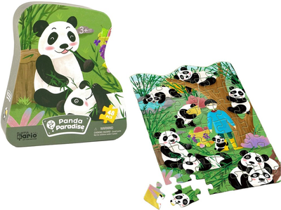 Puzzle Lean Toys Panda w lesie bambusowym 48 elementów 14146 (5905679074510)