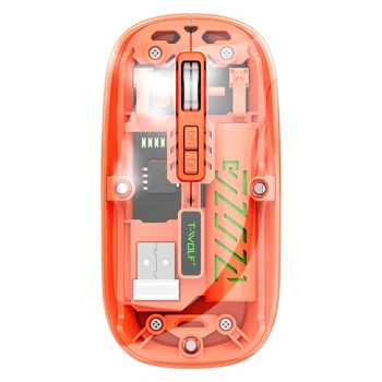 Мышь T-WOLF X11 беспроводная, бесшумная с аккумулятором 2,4G+Bluetooth Orange