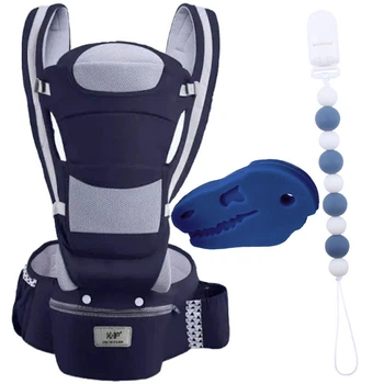 Хіпсит Ерго-рюкзак Baby Carrier перенесення 6 в 1 та Прорізувач для зубів динозавр з тримачем Синій v-13023