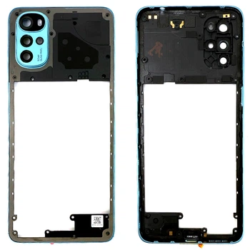 Рамка корпуса для Motorola Moto G22 XT2231-2 (голубая со стеклом камеры)