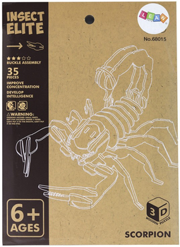 Puzzle edukacyjne drewniane 3D Lean Toys Skorpion 35 elementów 16499 (5905884450086)