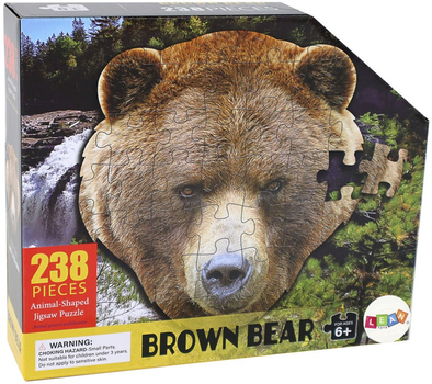 Puzzle Lean Toys Motyw głowy niedźwiedzia brunatnego 237 elementów 16514 (5905884450239)