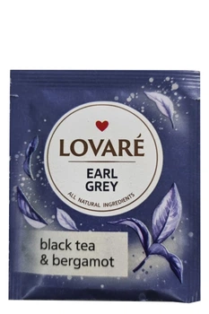 Чай Lovare Earl Grey чорний з маслом бергамота 50 шт*2 г у м'якій упаковці (57152)