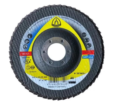 Пелюстковий шліфувальний диск Klingspor SMT-104 Extra (125 мм, P40, 22,23 мм) круг (26310)