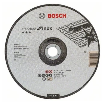 Отрезной диск Bosch Standard for Inox (230х1.9х22.23 мм) круг по нержавеющей стали (26321)