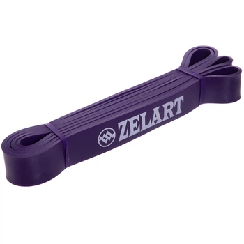 Гума петля для підтягувань та тренувань стрічка силова Zelart POWER BANDS (латекс, розмір 2080x32x4,5мм, жорсткість XL, фіолетовий) (FI-941-6)
