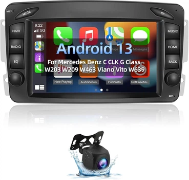 Штатная автомагнитола Nhopeew A3072A4-AM22ES для Mercedes Benz C CLK G Class W203 W209 W463 Viano Vito W639 / 7" / Сенсорная / 1/32Гб / Android 13 / Bluetooth / WI-FI / GPS / USB Б/В b1