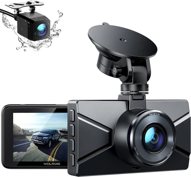 Видеорегистратор двойной WOLFANG WD02 / 2К / 170° / Micro SD Чёрный Б/В