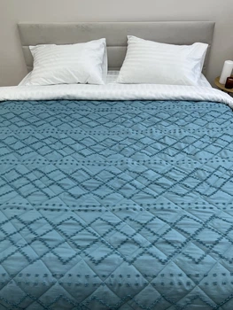 Покрывало Ecotton Jacuard Green Двуспальное 200x220 см Стеганое Полисатин (25217_000)