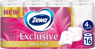 Туалетний папір Zewa Exclusive Ultra Soft Біла 4 шари 16 рулонів 19 метрів (7322541188812)