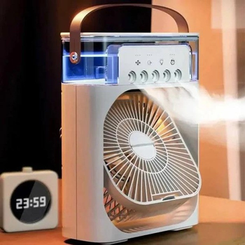 Портативний мінікондиціонер і зволожувач повітря AIR COOLER FAN 4 в 1 з підсвіткою й резервуаром на 600 мл