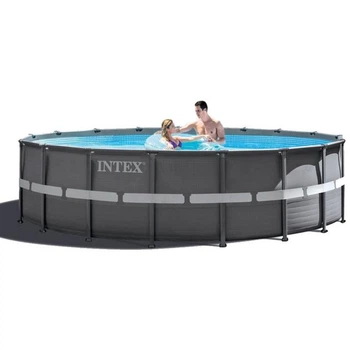 Басейн каркасний Intex 26326-0 круглий на 19156 л з сталевим каркасом та чашею із ПВХ 488x122 см Сірий (124-9-26326-0)