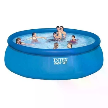 Бассейн надувной Intex 26168-0 круглый на 14141 л с чашей из ПВХ 457х122 см Синий (124-9-26168-0)