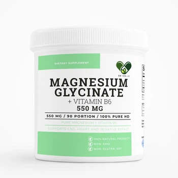 Магний глицинат B6 Envie Lab хелат 550 мг. Magnesium Glycinate для нервной системы и сна в порошке 90 порций банан