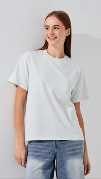 Футболка однотонная женская Levi 807-1 L Мятный shop (2000991047945)