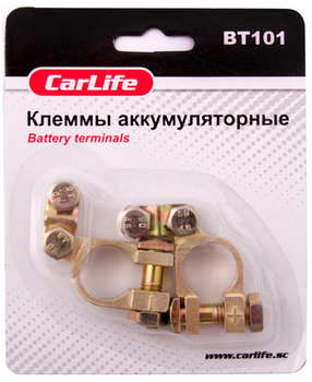 Клеммы АКБ Carlife цинковые с латунным покрытием для подключения к зарядному устройству аккумулятора (LI-D_22-O)