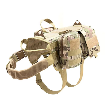 Тактическая шлея-жилет Derby Heavy Duty для собак с сумками для дрессировки M Камуфляж