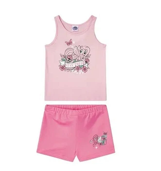 Костюм Lupilu літній майка + шорти для дівчинки поні My little pony 122-128 см (6-8 років) рожевий