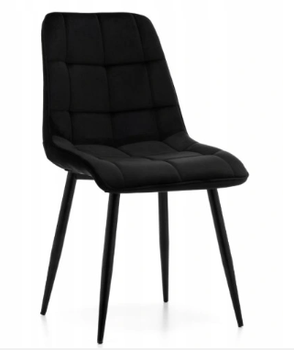 Стул мягкий со спинкой Velka Chic Bluvel 50 Velvet VBl50 черный