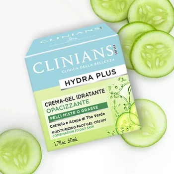 Увлажняющий крем – гель для комбинированной и жирной кожи CLINIANS Hydra Plus Crema – Gel Idratante Opacizzante 50 мл